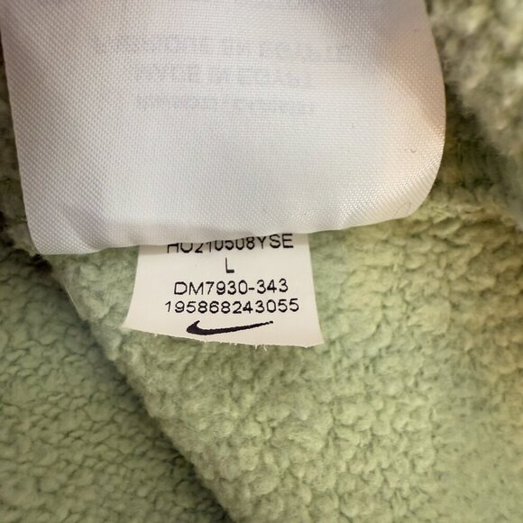 Nike Swoosh Print Embroidered Logo Hoodie Sweatshirt Pullover Men's Large Green - Picture 15 of 16